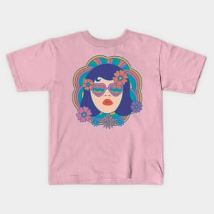 Retro Groovy Girl Kids T-Shirt